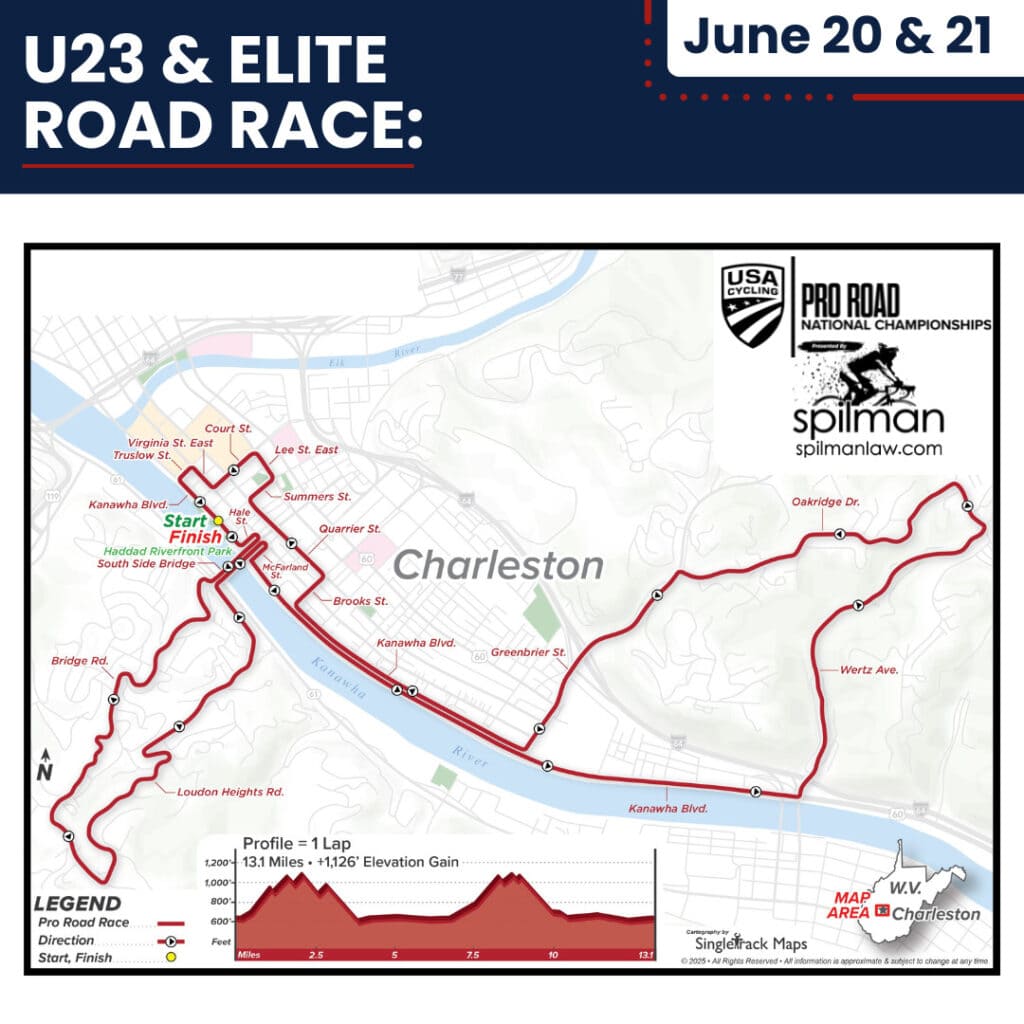 U23 and elite Road race map